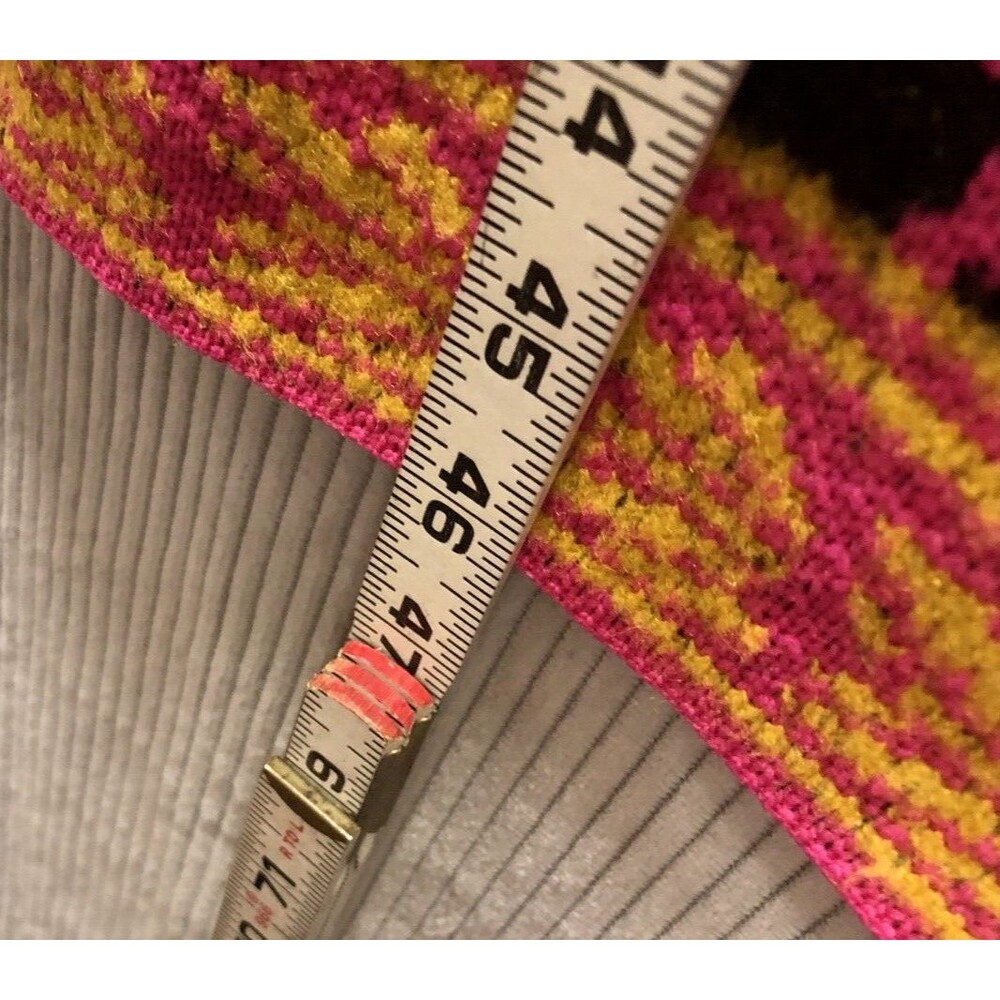 Vertigo Cardigan Sweater Size M Faux Fur Collar Pink Bright Pockets - Picture 15 of 16